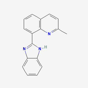 Chemical structure of 8-(1H-Benzo[d]imidazol-2-yl)-2-methylquinoline