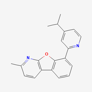 Chemical structure of 8-(4-Isopropylpyridin-2-yl)-2-methylbenzofuro[2,3-b]pyridine
