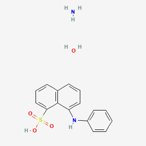 Chemical structure of 8-Anilino-1-naphthalenesulfonic acid ammonium salt hydrate