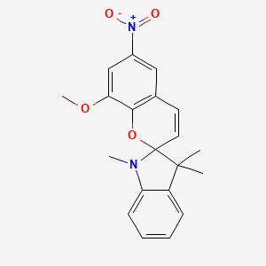 Chemical structure of 8-Methoxy-1',3',3'-trimethyl-6-nitrospiro[chromene-2,2'-indoline]