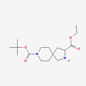 Chemical structure of 8-tert-Butyl 3-ethyl 2,8-diazaspiro[4.5]decane-3,8-dicarboxylate