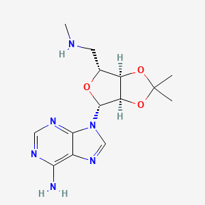 Chemical structure of 9-((3aR,4R,6R,6aR)-2,2-Dimethyl-6-((methylamino)methyl)tetrahydrofuro[3,4-d][1,3]dioxol-4-yl)-9H-purin-6-amine