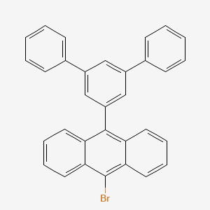 Chemical structure of 9-([1,1':3',1''-Terphenyl]-5'-yl)-10-bromoanthracene