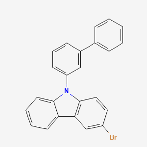 Chemical structure of 9-(3-Biphenylyl)-3-bromocarbazole