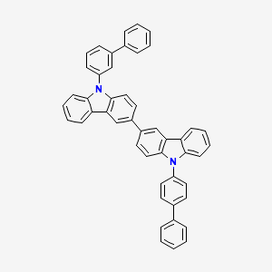 Chemical structure of 9-([1,1'-Biphenyl]-3-yl)-9'-([1,1'-biphenyl]-4-yl)-9H,9'H-3,3'-bicarbazole
