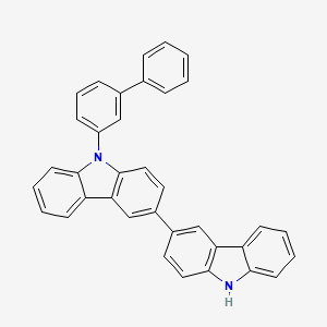 Chemical structure of 9-[1,1'-Biphenyl]-3-yl-3,3'-bi-9H-carbazole
