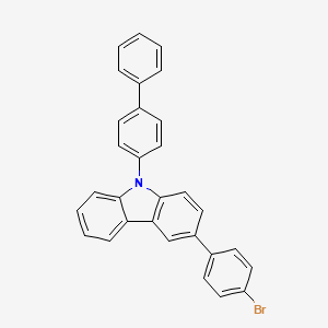 Chemical structure of 9-(4-Biphenylyl)-3-(4-bromophenyl)carbazole
