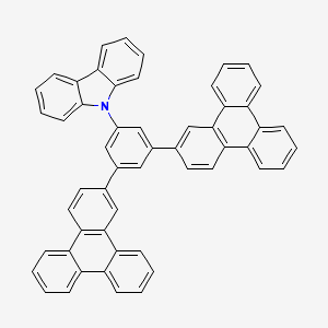 Chemical structure of 9-(3,5-Di(triphenylen-2-yl)phenyl)-9H-carbazole