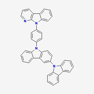 Chemical structure of 9-(4-(9H-Pyrido[2,3-b]indol-9-yl)phenyl)-9H-3,9'-bicarbazole