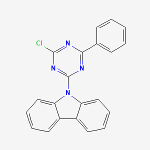 Chemical structure of 9-(4-Chloro-6-phenyl-1,3,5-triazin-2-yl)-9H-carbazole