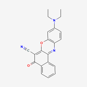 Chemical structure of 6-Cyano-9-(diethylamino)-5H-benzo[a]phenoxazin-5-one