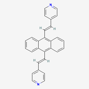 Chemical structure of 9,10-Bis(2-(pyridin-4-yl)vinyl)anthracene