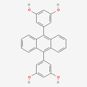 Chemical structure of 9,10-Bis(3,5-dihydroxyphenyl)anthracene