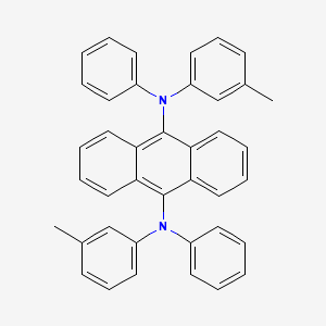 Chemical structure of 9,10-Bis[N-(m-tolyl)anilino]anthracene