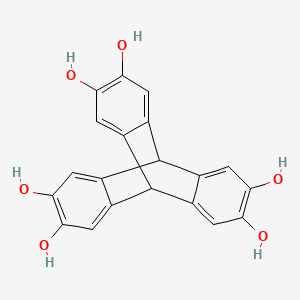Chemical structure of 9,10-Dihydro-9,10-[1,2]benzenoanthracene-2,3,6,7,14,15-hexaol