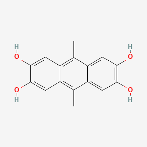 Chemical structure of 9,10-Dimethylanthracene-2,3,6,7-tetraol