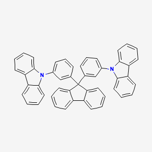 Chemical structure of 9,9'-((9H-Fluorene-9,9-diyl)bis(3,1-phenylene))bis(9H-carbazole)