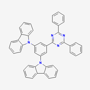 Chemical structure of 9,9'-(5-(4,6-Diphenyl-1,3,5-triazin-2-yl)-1,3-phenylene)bis(9H-carbazole)