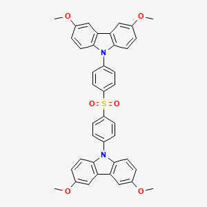 Chemical structure of 9,9'-(Sulfonylbis(4,1-phenylene))bis(3,6-dimethoxy-9H-carbazole)