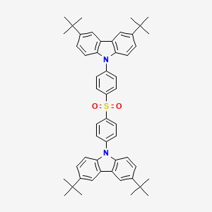 Chemical structure of 9,9'-(Sulfonylbis(4,1-phenylene))bis(3,6-di-tert-butyl-9H-carbazole)