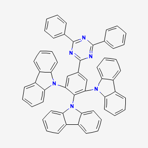 Chemical structure of 9,9',9''-(5-(4,6-Diphenyl-1,3,5-triazin-2-yl)benzene-1,2,3-triyl)tris(9H-carbazole)