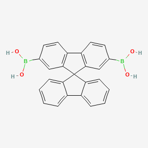 Chemical structure of 9,9'-Spirobi[fluorene]-2,7-diyldiboronic acid