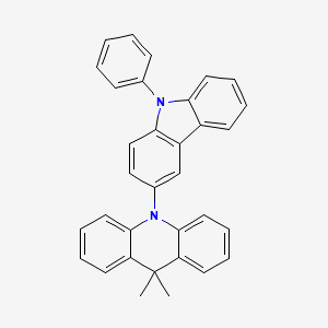 Chemical structure of 9,9-Dimethyl-10-(9-phenyl-9H-carbazol-3-yl)-9,10-dihydroacridine