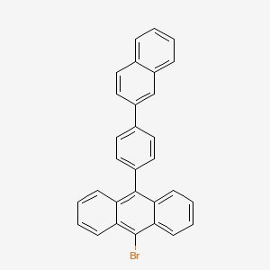 Chemical structure of 9-bromo-10-[4-(2-naphthalenyl)phenyl]Anthracene