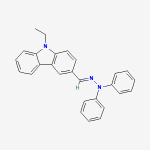 Chemical structure of N-Ethylcarbazole-3-carbaldehyde diphenylhydrazone