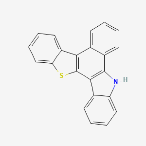 Chemical structure of 9H-benzo[a]benzo[4,5]thieno[3,2-c]carbazole
