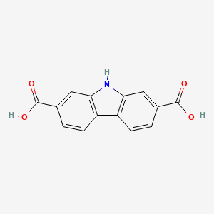 Chemical structure of 9H-carbazole-2,7-dicarboxylic acid
