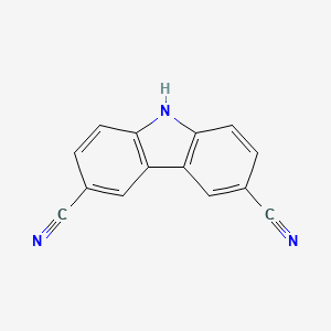 Chemical structure of 9H-carbazole-3,6-dicarbonitrile