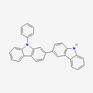 Chemical structure of 9-Phenyl-9H,9'H-2,3'-bicarbazole