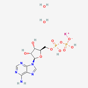 Chemical structure of Adenosine 5'-diphosphate (monopotassium salt dihydrate)