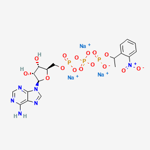 Chemical structure of Adenosine 5'-Triphosphate P3-[1-(2-Nitrophenyl)ethyl Ester] (trisodium)