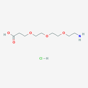 Chemical structure of Amino-PEG3-C2-acid (hydrochloride)