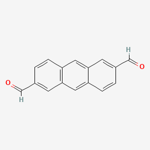 Chemical structure of Anthracene-2,6-dicarbaldehyde