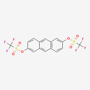 Chemical structure of Anthracene-2,6-diyl Bis(trifluoromethanesulfonate)