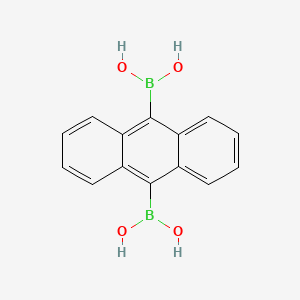 Chemical structure of Anthracene-9,10-diyldiboronic acid