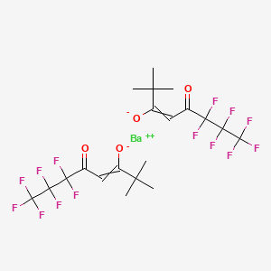 Chemical structure of Barium6,6,7,7,8,8,8-heptafluoro-2,2-dimethyl-3,5-dioxooctan-4-ide