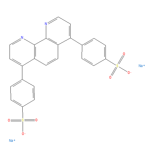 Chemical structure of Bathophenanthrolinedisulfonic acid disodium salt