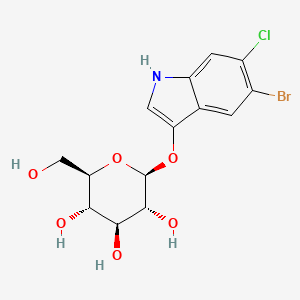 Chemical structure of b-D-Glucopyranoside,5-bromo-6-chloro-1H-indol-3-yl