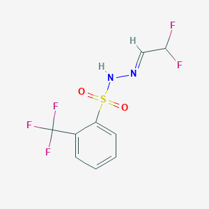 Chemical structure of Benzenesulfonic acid, 2-(trifluoromethyl)-, 2-(2,2-difluoroethylidene)hydrazide