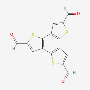 Chemical structure of Benzo[1,2-b:3,4-b':5,6-b'']trithiophene-2,5,8-tricarbaldehyde