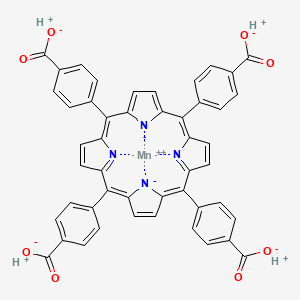 Chemical structure of Benzoic acid, 4,4',4'',4'''-(21H,23H-porphine-5,10,15,20-tetrayl)tetrakis-, manganese complex