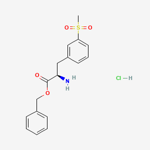 Chemical structure of Benzyl (R)-2-amino-3-(3-(methylsulfonyl)phenyl)propanoate hydrochloride