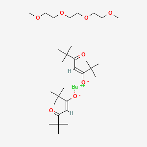 Chemical structure of Bis(2,2,6,6-tetramethyl-3,5-heptanedionato)barium triglyme adduct