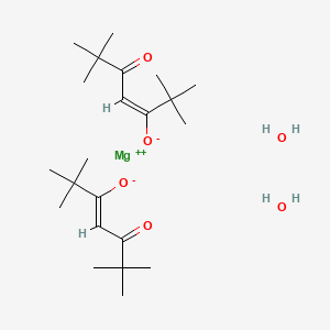 Chemical structure of Bis(2,2,6,6-tetramethyl-3,5-heptanedionato)magnesium dihydrate
