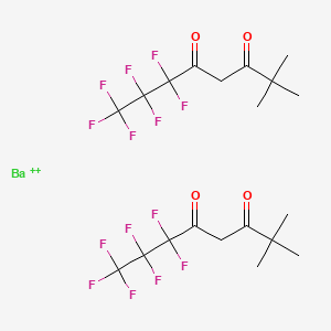 Chemical structure of Bis(2,2-dimethyl-6,6,7,7,8,8,8-heptafluoro-3,5-octanedionato)barium