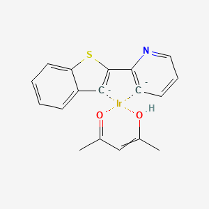 Chemical structure of Bis(2-phenylbenzothiazole-C2,N)(acetylacetonato)iridium(III)